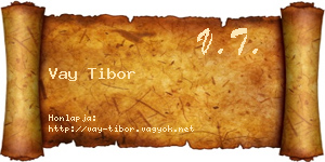 Vay Tibor névjegykártya